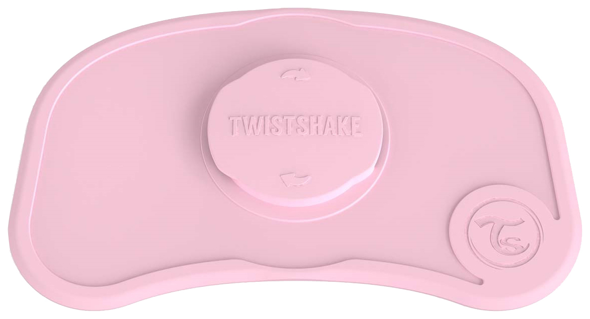 фото Коврик для кормления с тарелочкой twistshake click mat mini, пастельный розовый