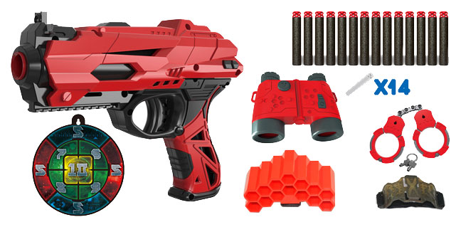 Бластер игрушечный Junfa toys с мягкими снарядами 14 штук бластер игрушечный junfa toys