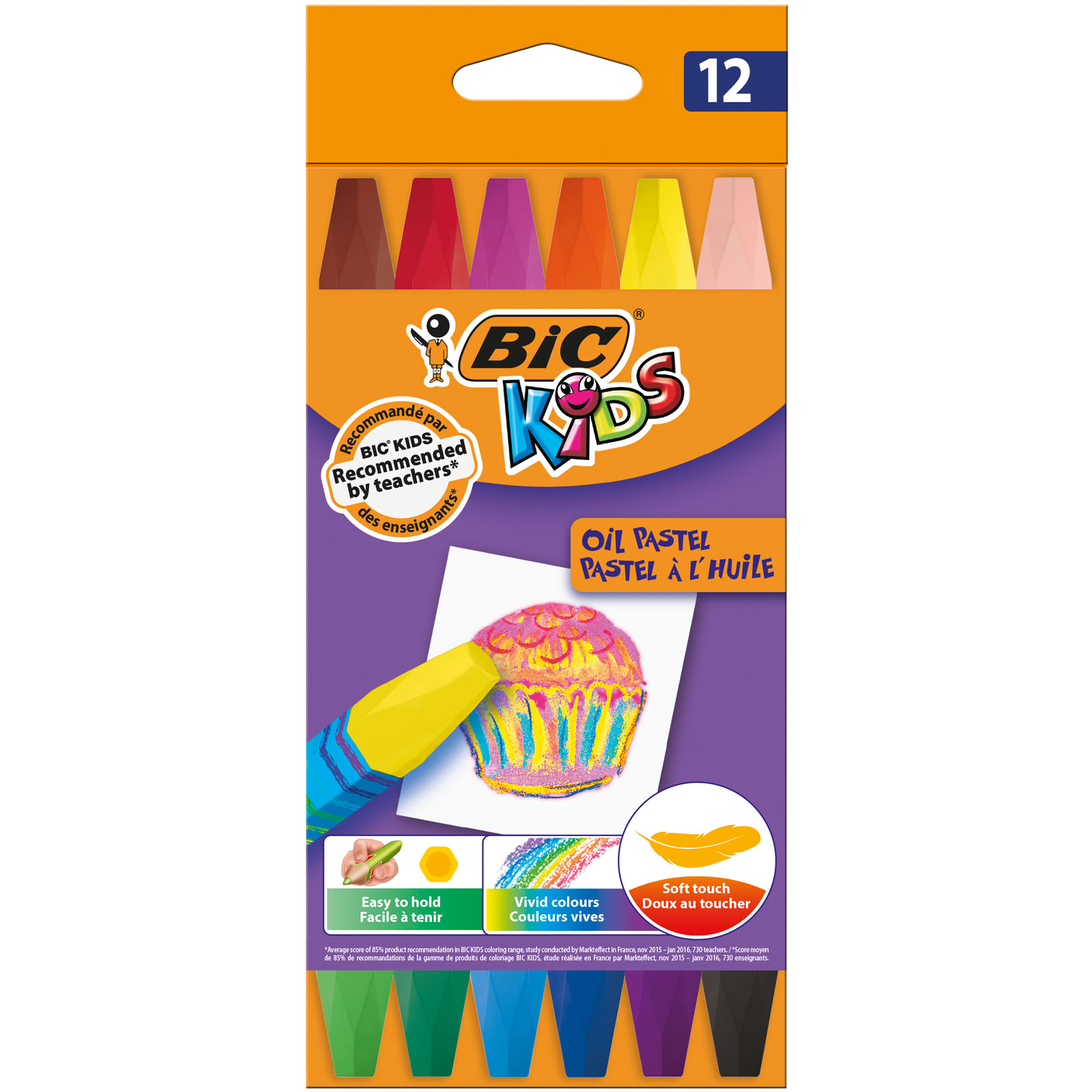 Мелки цветные BIC Kids Oil Pastel Коробка x12 мелки ные bic kids plastidecor triangle коробка