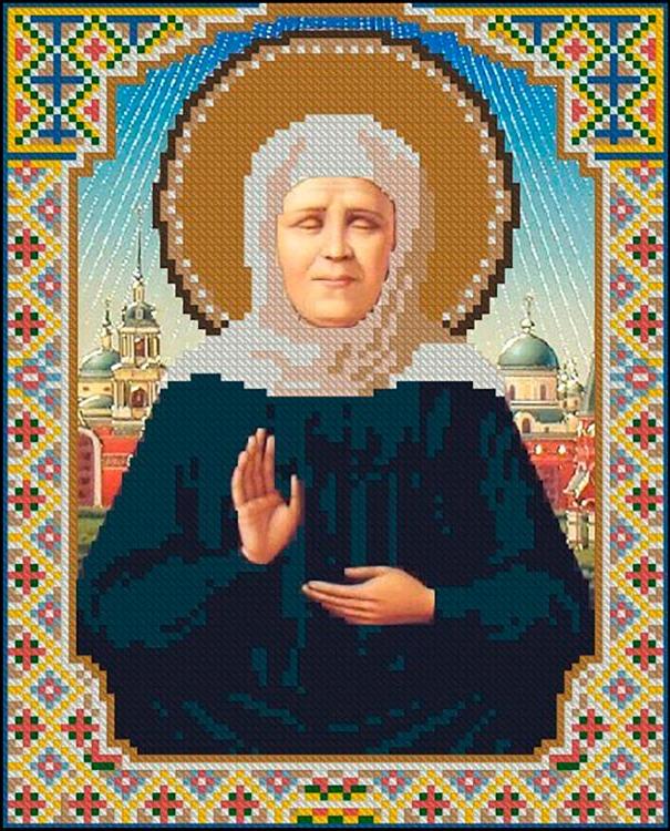

Алмазная вышивка Алмазное Хобби Икона Святой Матроны, 22x27 см, Икона Святой Матроны