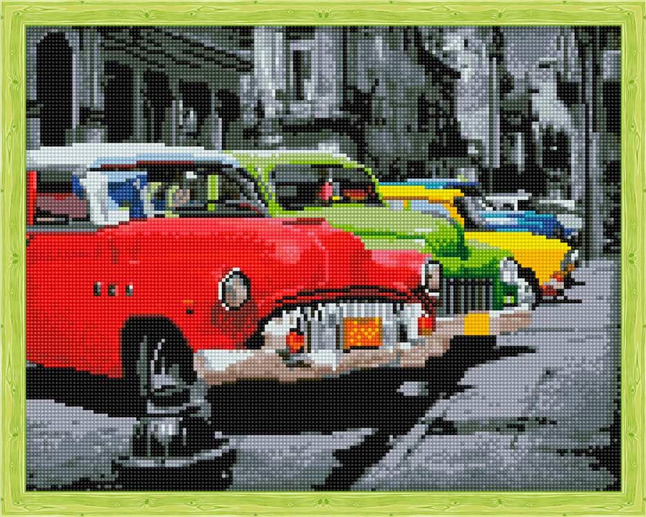 

Алмазная вышивка Цветной Автомобили ретро, 40x50 см, Автомобили ретро