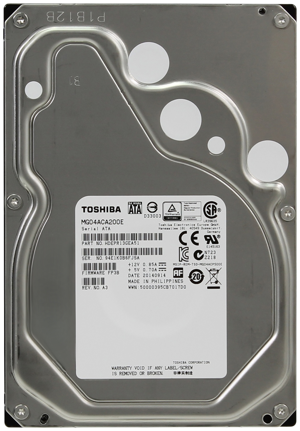 фото Жесткий диск toshiba enterprise capacity 2тб (mg04aca200e)