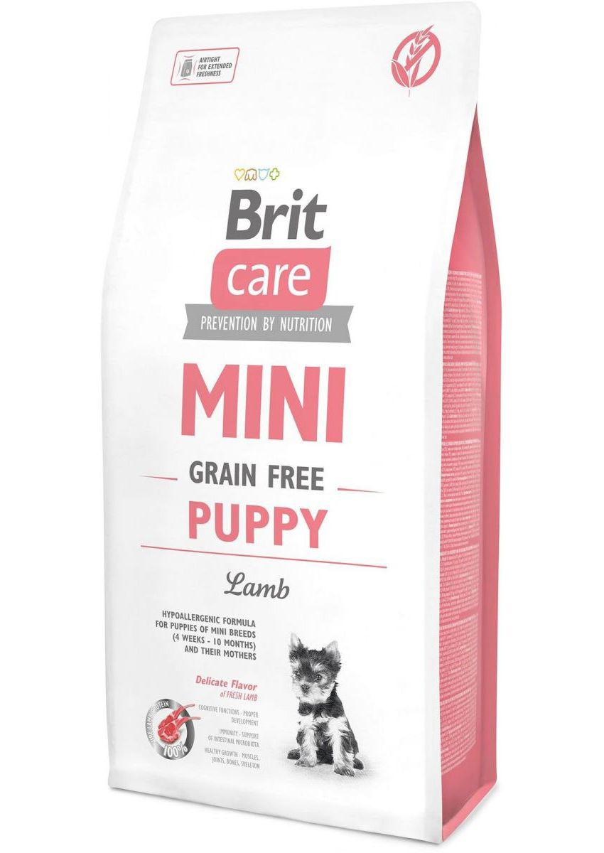 фото Сухой корм для щенков brit care mini grain free puppy, для мелких пород, ягненок, 7кг