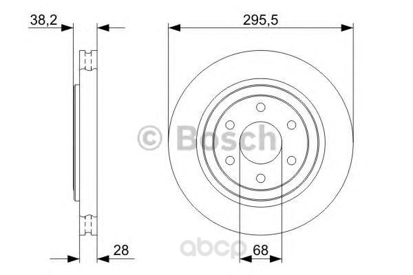 фото Тормозной диск bosch передний для nissan pathfinder r51 05, navara 05 r16 0986479356