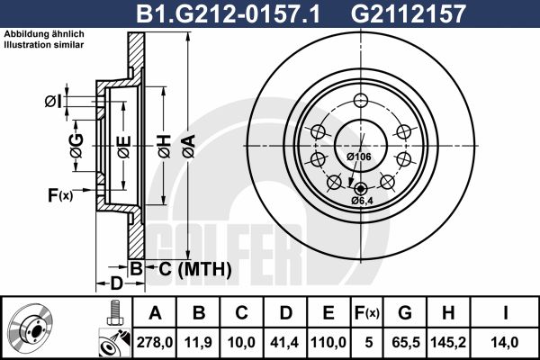 фото Тормозной диск galfer b1.g212-0157.1