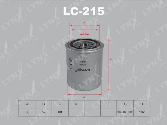 фото Фильтр масляный lynxauto lc-215