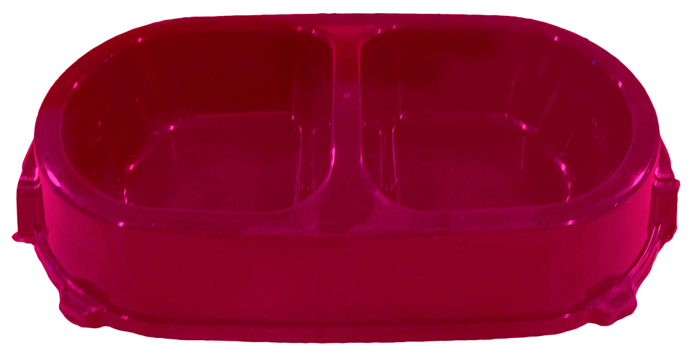 фото Двойная миска для кошек и собак favorite, пластик, красный, 2 шт по 0.225 л
