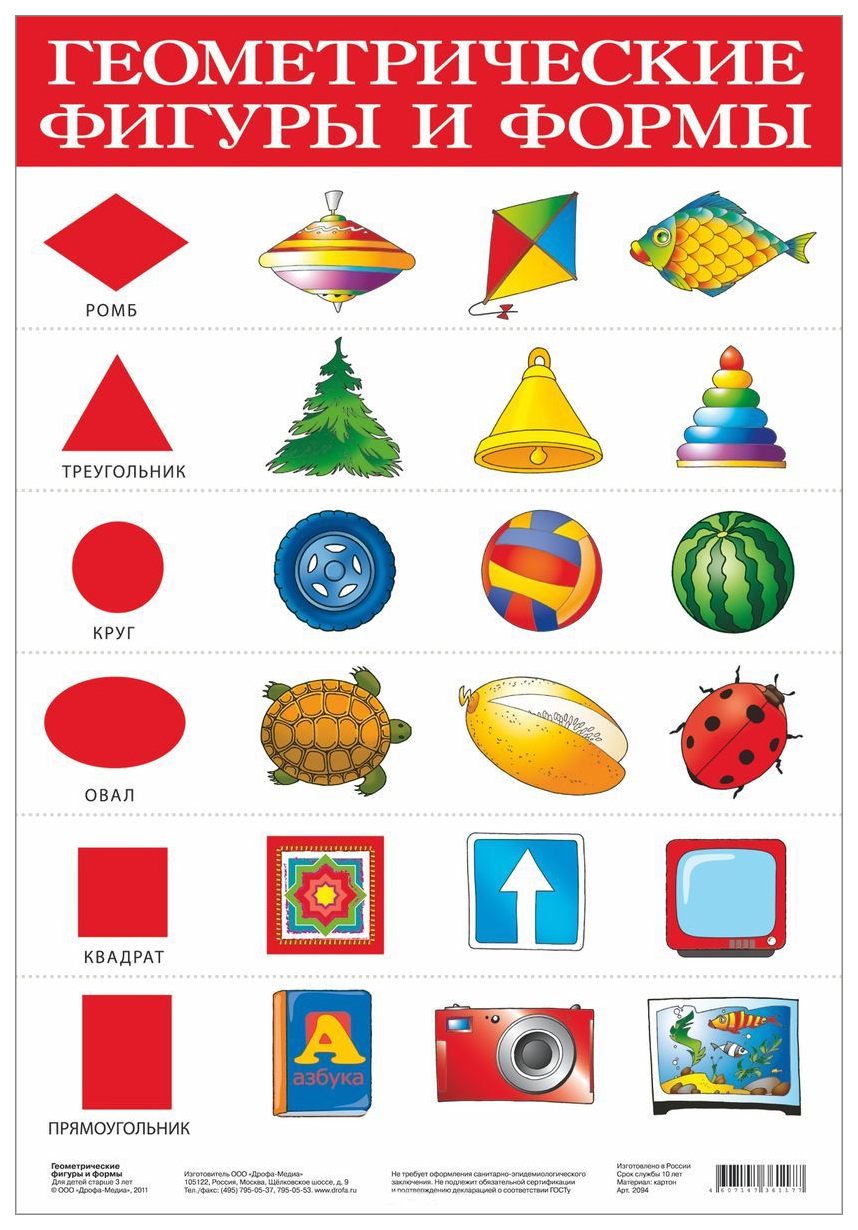 Предметы геометрической формы для детей в картинках