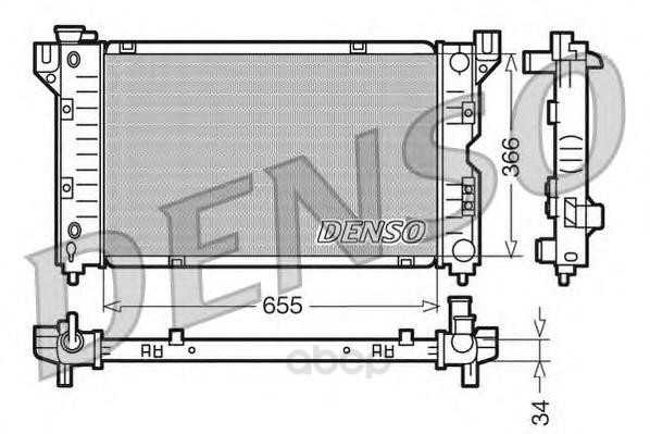 

Радиатор 655x365 Denso DRM06010