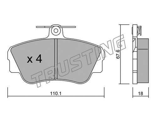 

Комплект тормозных дисковых колодок TRUSTING 132.0