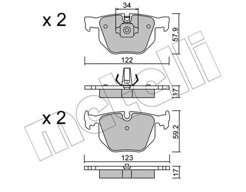 

Тормозные колодки METELLI дисковые 2205610
