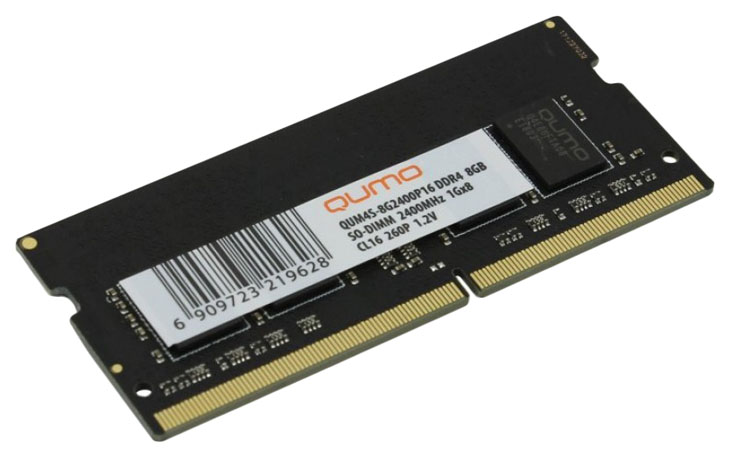 Оперативная память QUMO 8Gb DDR4 2400MHz SO-DIMM (QUM4S-8G2400P16)