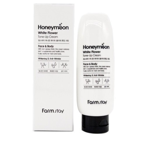 

Крем FARM STAY с комплексом белых цветов Honeymoon white flower tone-up cream 150 мл