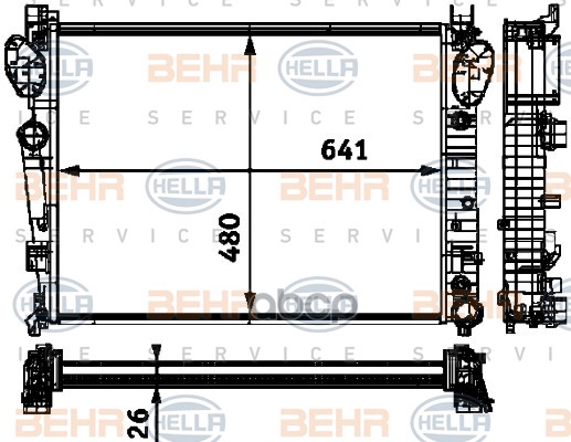 

Радиатор системы охлаждения BEHR HELLA SERVICE 8MK376712591