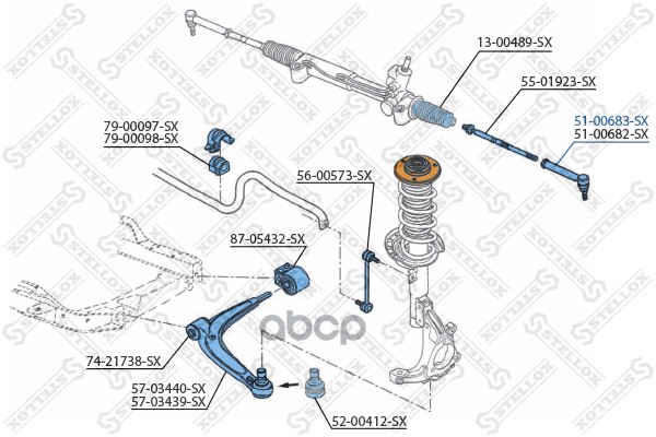 

Наконечник рулевой Stellox 5100683SX