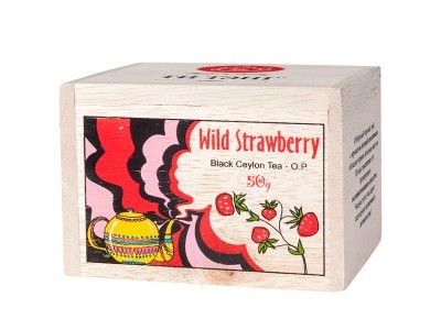 фото Чай весовой черный ти тэнг wild strawberry o.p. в деревянном сундучке 50 г