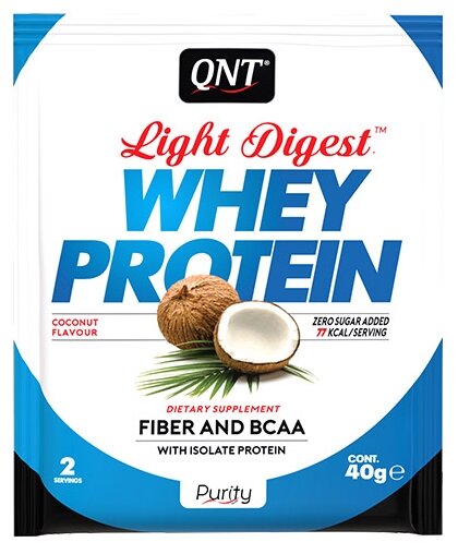фото Протеин qnt whey protein light digest, 40 г, coconut