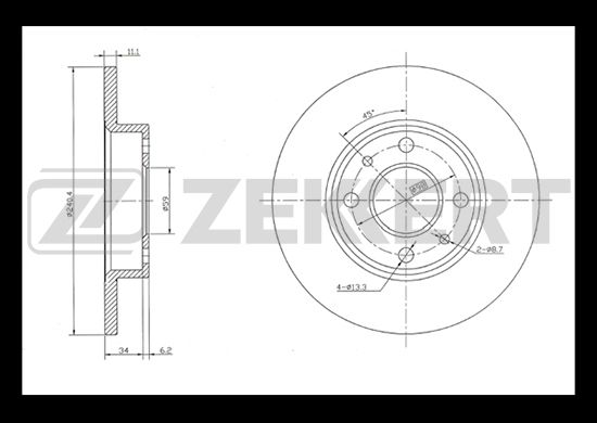 фото Тормозной диск zekkert bs-5007