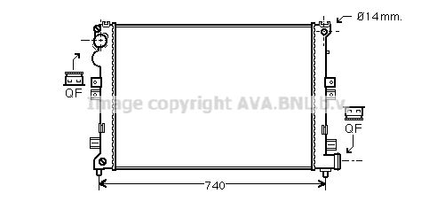 

Радиатор охлаждения двигателя AVA QUALITY COOLING CNA2208