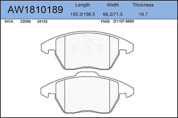 

Тормозные колодки AywiParts дисковые AW1810189