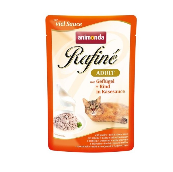 фото Влажный корм для кошек animonda rafine soupe adult, домашняя птица, говядина, сыр, 100г