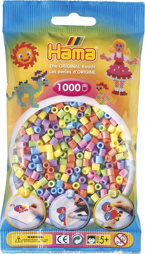 

Бусинки MIDI для термомозаики 1000 шт пастель Hama 207-50