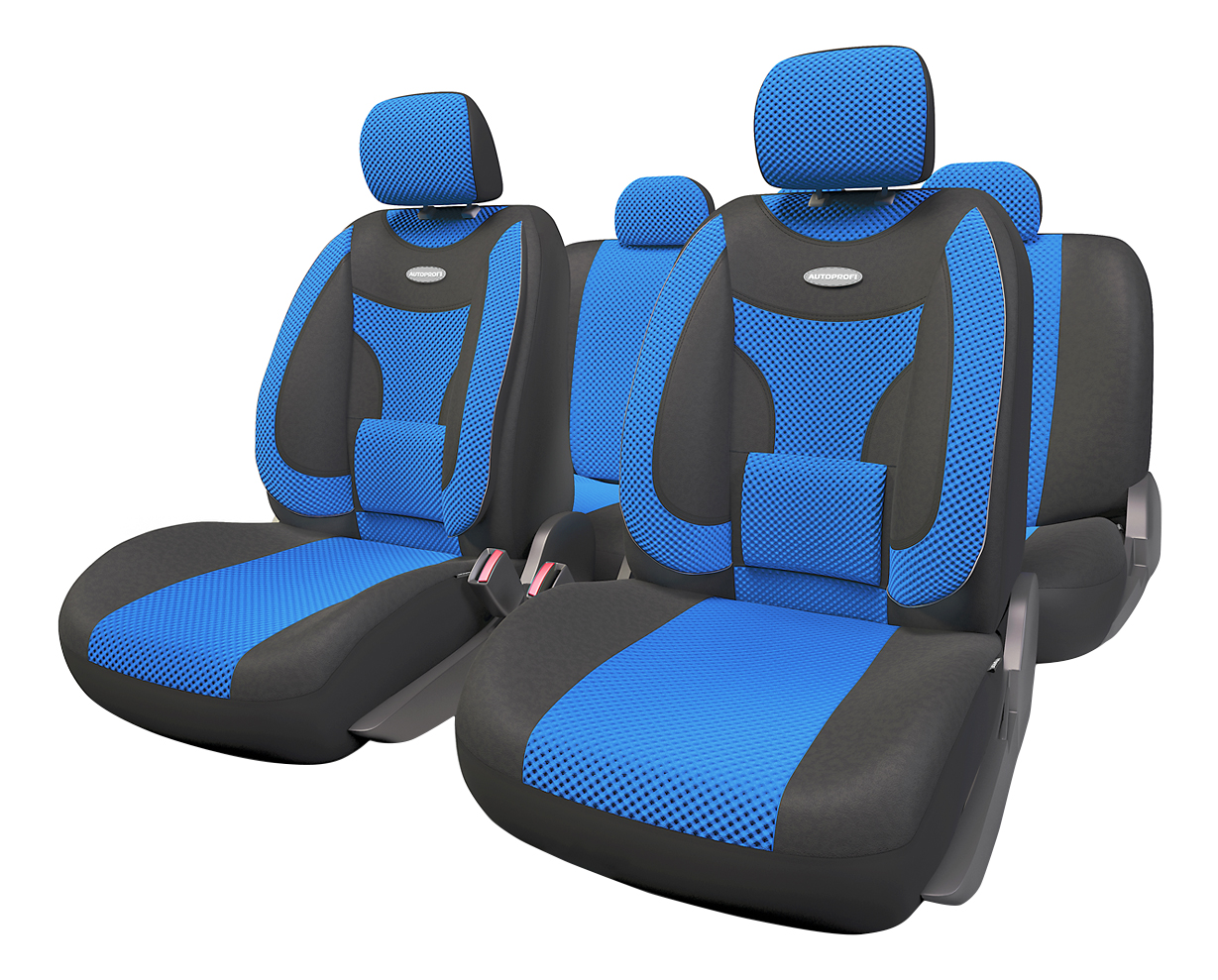 фото Комплект чехлов на сиденья autoprofi extra comfort eco-1105 bk/bl (m)