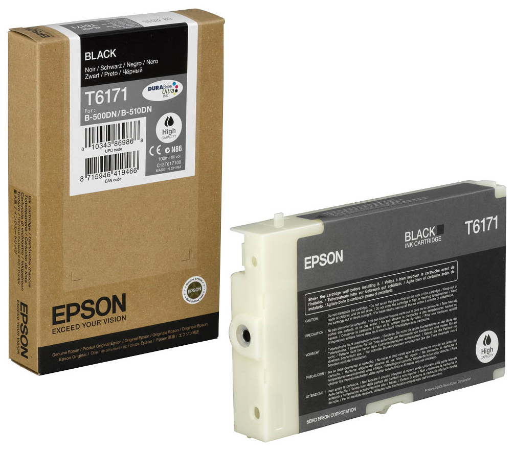 

Картридж для струйного принтера Epson C13T617100, черный, оригинал, t6171