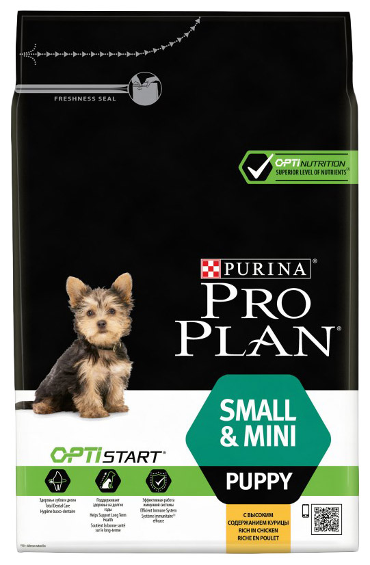 фото Сухой корм для щенков pro plan optistart small & mini puppy, для мелких пород, курица, 3кг