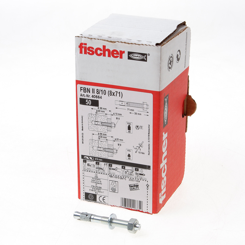 фото Анкер клиновой fischer fbn ii 8/10 (8x71) (50 шт) 40664