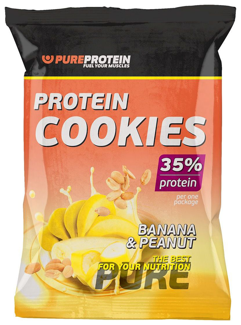 фото Протеиновое печенье pureprotein protein cookies 80 г банан и арахис