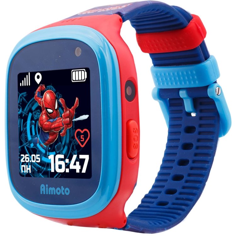 фото Детские смарт-часы кнопка жизни gps marvel spider-man blue/blue