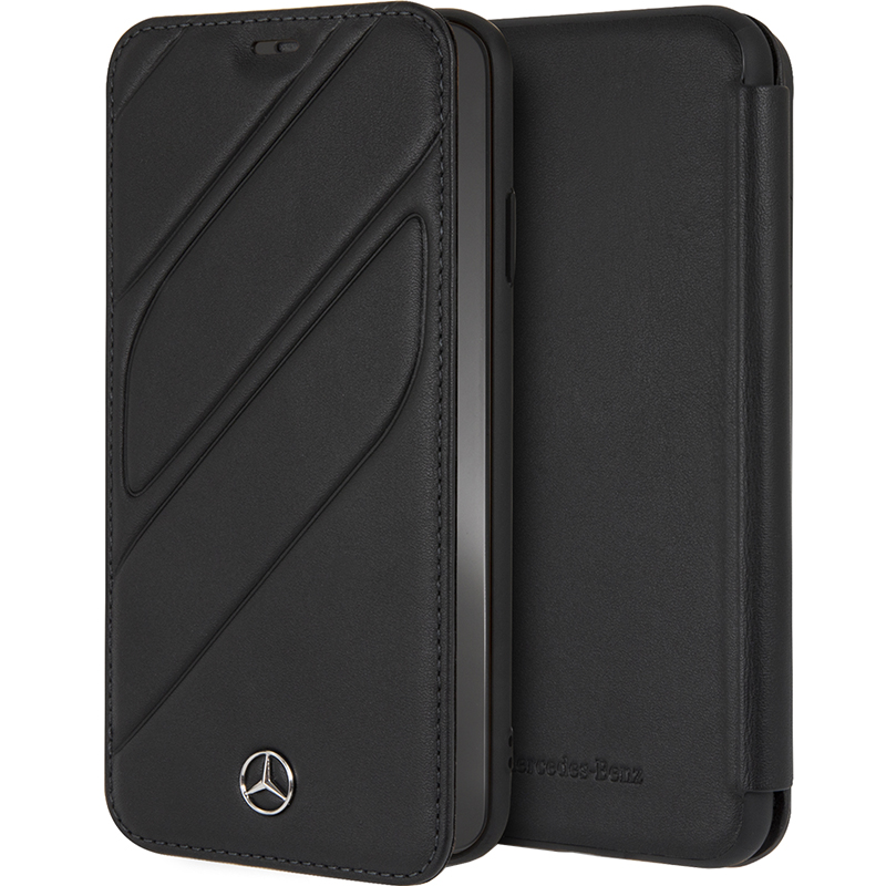 фото Чехол mercedes new organic i collection book style case для iphone x/xs midnight black mercedes-benz