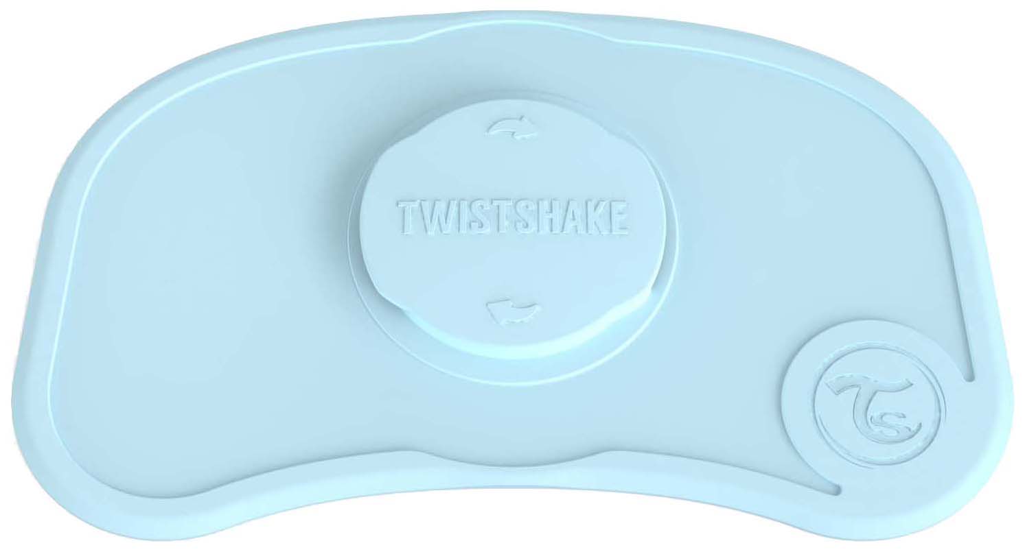 фото Коврик для кормления с тарелочкой twistshake click mat mini, пастельный синий