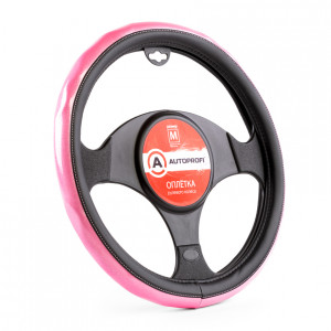 

Оплётка руля AUTOPROFI из экокожи AP-1933 BK/PINK (M), Розовый