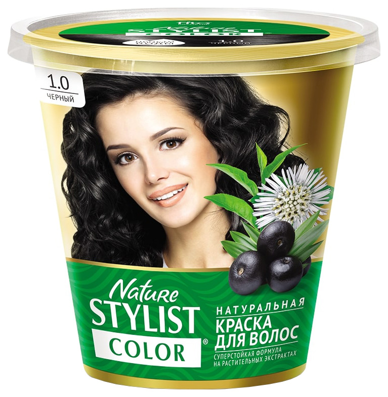 фото Краска для волос фитокосметик nature stylist color тон 1.0 черный