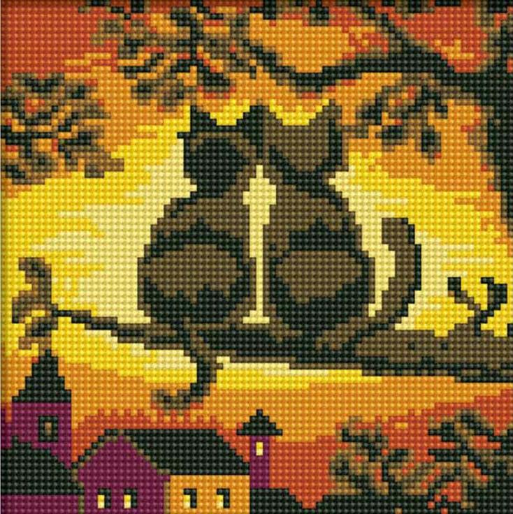 

Алмазная вышивка Белоснежка Две кошки, 20x20 см, Две кошки