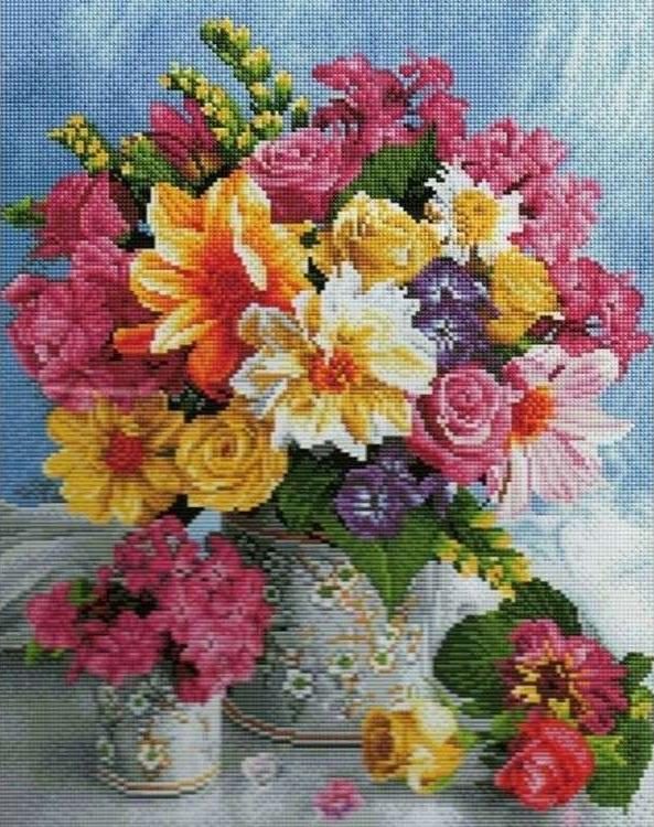 

Алмазная вышивка Painting Diamond Весенний букет, 40x50 см, Весенний букет