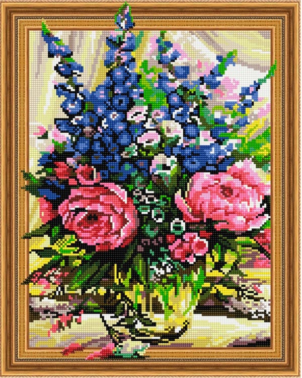 

Алмазная вышивка Molly Пионы с колокольчиками, 40x50 см, Пионы с колокольчиками