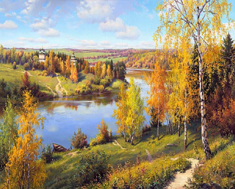 

Картина по номерам Molly Осень. Глубинка, 40x50, Осень глубинка