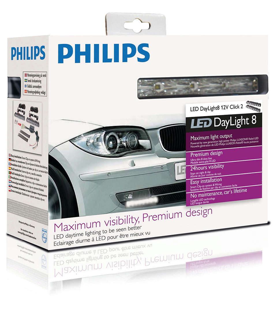 

Лампа Светодиодная Дневного Света Drl Strip 12v Drl8, 2 Шт Philips арт. 12824 WLEDX1