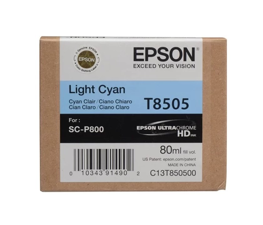 фото Картридж для струйного принтера epson c13t850500, светло-голубой, оригинал