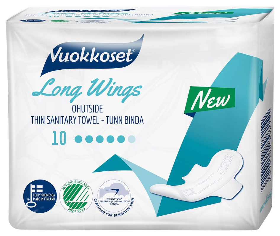 

Прокладки Vuokkoset Long Wings 10 шт, Long Wings