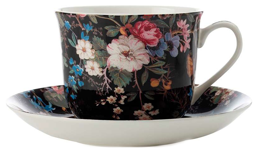Чашка с блюдцем Maxwell & Williams Полночные цветы 53986 Черный