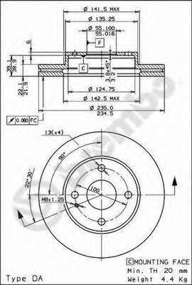 фото Тормозной диск brembo 09558134