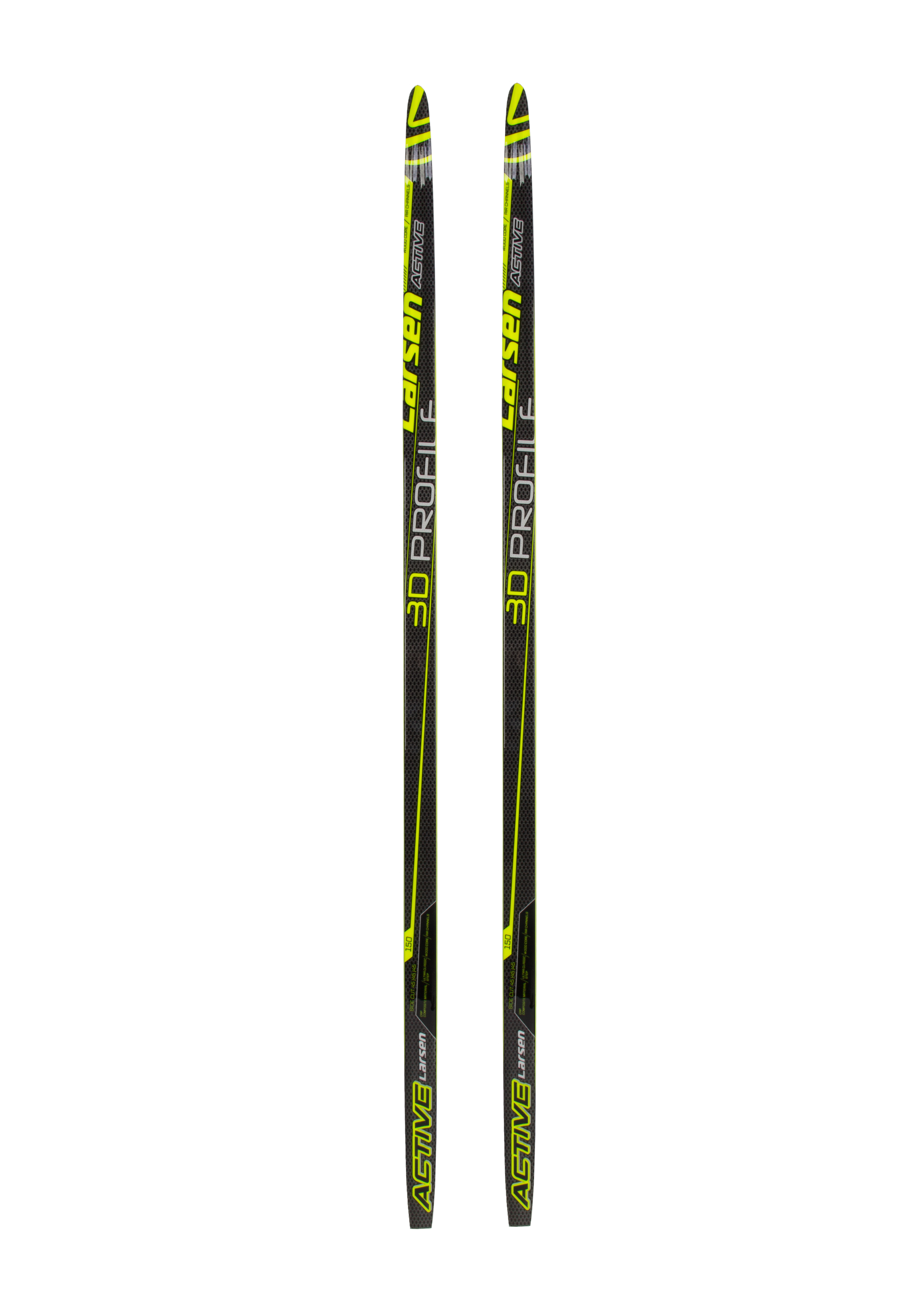 фото Беговые лыжи larsen active step 2016, black/yellow, 150 см