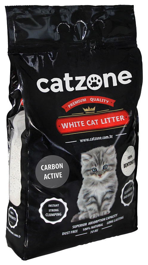 фото Комкующийся наполнитель для кошек catzone active carbon бентонитовый, 10 кг, 30 л