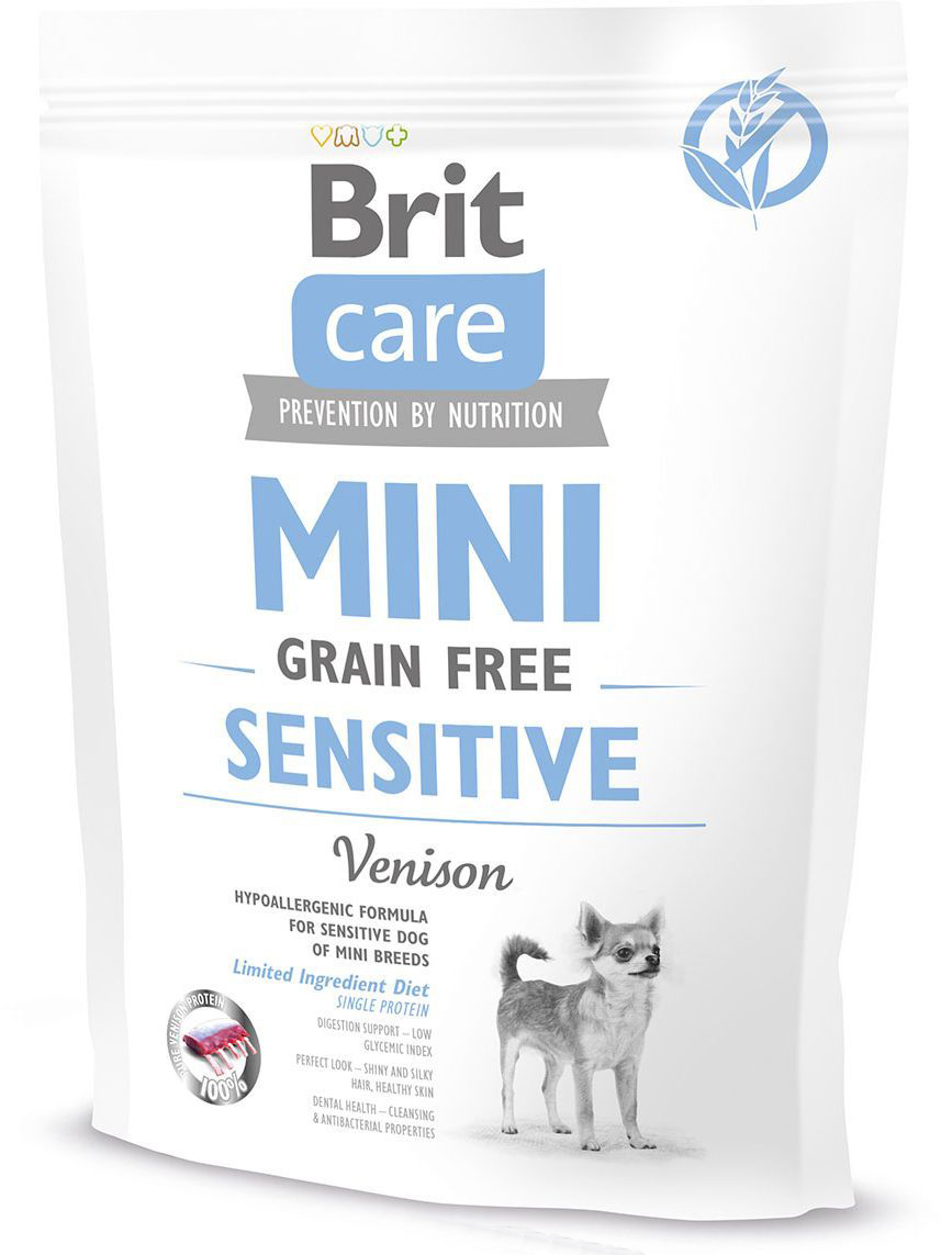 фото Сухой корм для собак brit care mini grain free sensitive, для мелких пород, оленина, 0,4кг