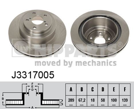 

Тормозной диск NIPPARTS J3317005