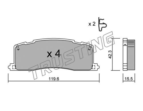 фото Комплект тормозных дисковых колодок trusting 441.0